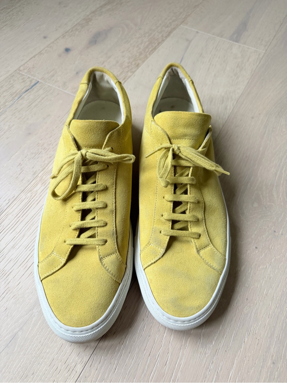 Common Projects Yellow Suede Low Top Sneakers EU 46